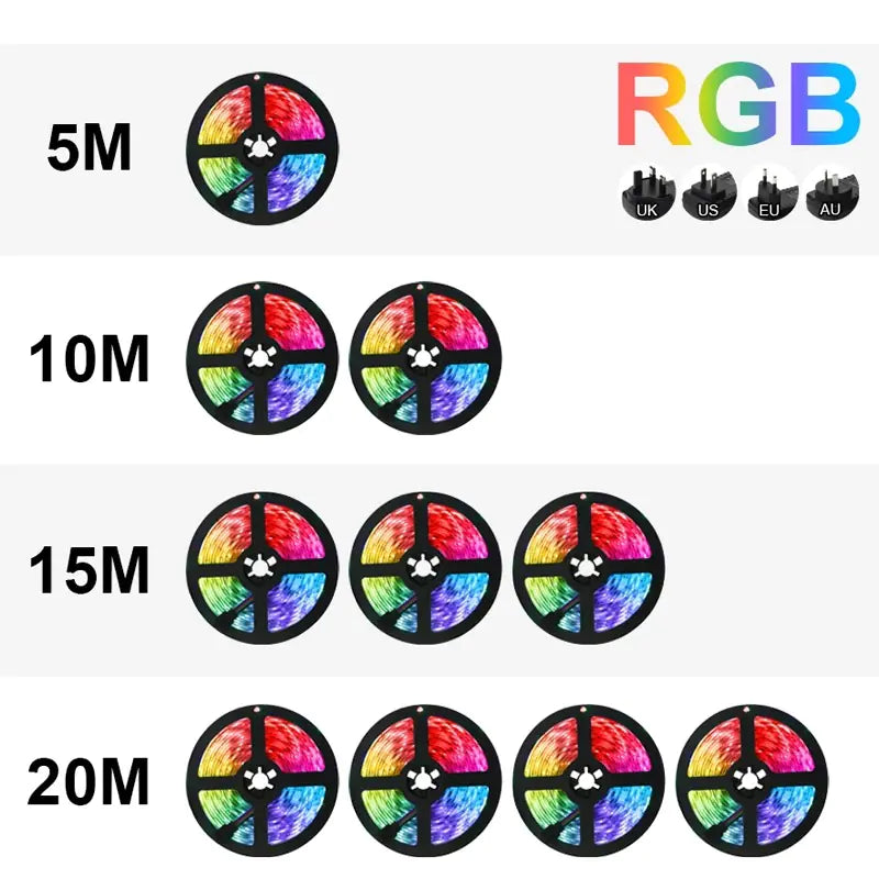 5050 RGB LED Strip Lights with Controller for Decor