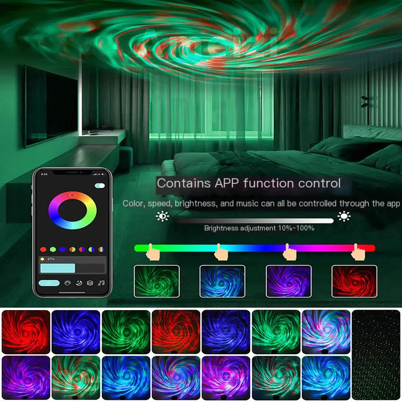 App-Controlled Star Projector with Rotating Lights